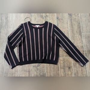 Gianni Bini Vertical Striped Long Sleeve Cropped Style Sweater Size XL